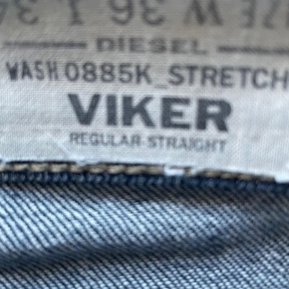 Diesel Industries "VIKER" Regular Straight Stretch Jeans 36x31 HEM IS ALTERED - Picture 12 of 14